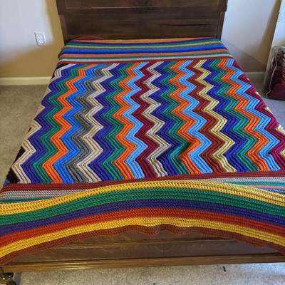 LOT 84: Hand Crocheted Bed Blanket/Afghan
