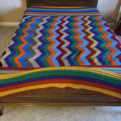 LOT 84: Hand Crocheted Bed Blanket/Afghan