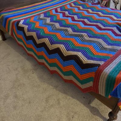 LOT 84: Hand Crocheted Bed Blanket/Afghan