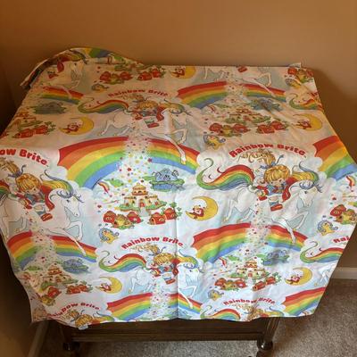 LOT 86: Vintage RAINBOW BRITE 10" Doll 1983 Hallmark Mattel & Rainbow Flat Sheet