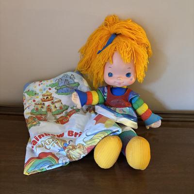 LOT 86: Vintage RAINBOW BRITE 10" Doll 1983 Hallmark Mattel & Rainbow Flat Sheet