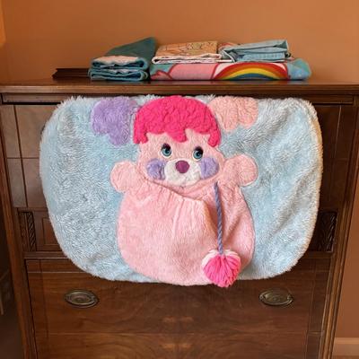 LOT 88: Vintage Strawberry Shortcake Doll, Popples Fuzzy Pillow Cover, Strawberry Shortcake Ornament, Strawberry Shortcake Music Box,...