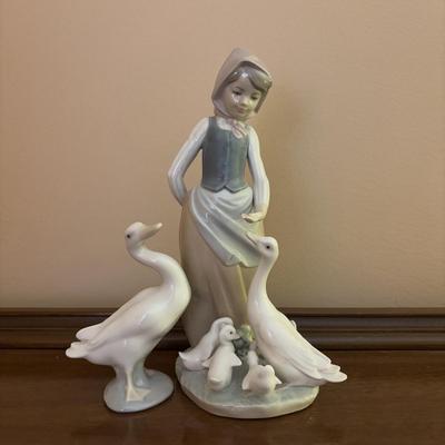 LOT 95: Lladro "Snails for the Ducks" Figure & "Little Duck" Figure