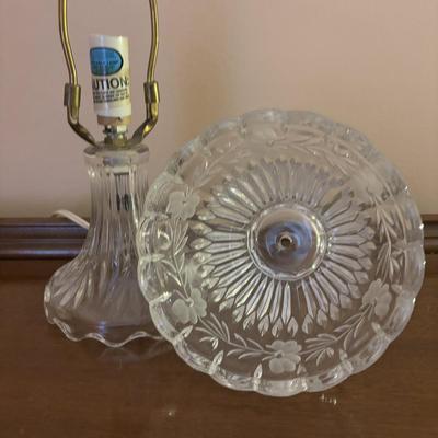 LOT 97: Vanity Collection: Crystal Night Light Lamp, Mirrored Vanity Tray, Hand Mirror, Brush, Comb Set, Lefton Pitcher & More