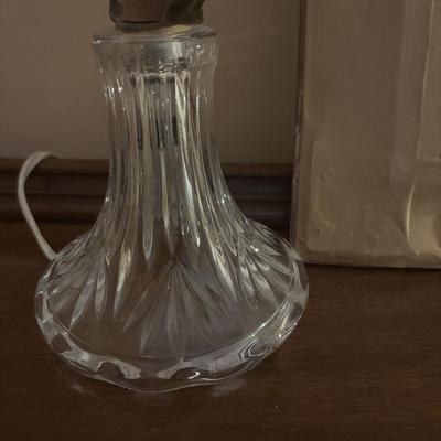 LOT 98: Signed Robert Cox Flora Still Life Painting & Crystal Night Light/Lamp