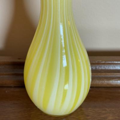 LOT 99: Marquis by Waterford Crystal Paisley 8 x 10 Picture Frame, Yellow Striped Vase, Hand Blown Yacht in Glass Dome & Glass...