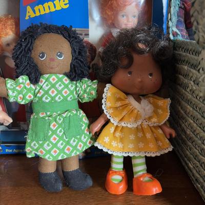 LOT 102: Wizard of Oz Action Figures, Our Gang Action Figures, Shirley Temple Dolls, Vintage Nurse Doll, Mickey Mouse Club Doll (missing...