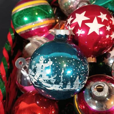 LOT 188: Collection of Vintage Christmas Glass Bulbs - Shiny Brites and More