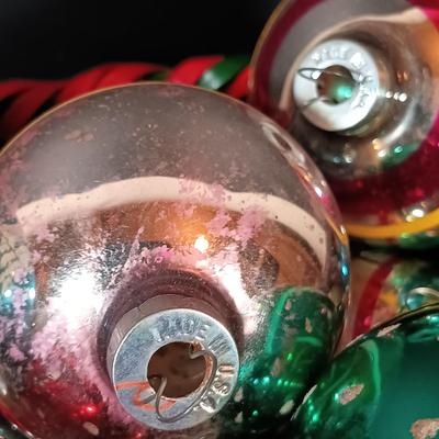 LOT 188: Collection of Vintage Christmas Glass Bulbs - Shiny Brites and More