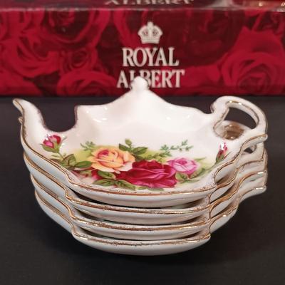 LOT 189: Royal Albert Old Country Roses Tea Pots. Jam Jar, Cracker Tray & More