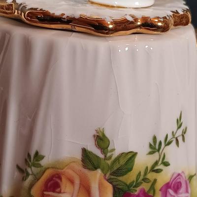 LOT 189: Royal Albert Old Country Roses Tea Pots. Jam Jar, Cracker Tray & More