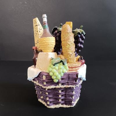 LOT 192: Bella Casa by Ganz Fruit Art Plates, Berkley Jenson Serving Platter, Coyne's Co. Picnic Basket Cheese Knife Set & More