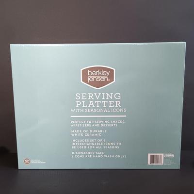 LOT 192: Bella Casa by Ganz Fruit Art Plates, Berkley Jenson Serving Platter, Coyne's Co. Picnic Basket Cheese Knife Set & More