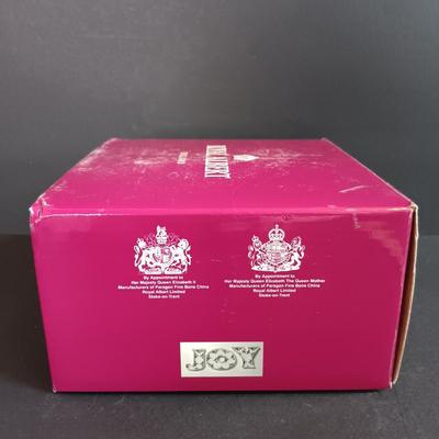 LOT 193: Royal Albert Old Country Roses Holiday Vase, Fall Foliage Turkey Salt & Pepper Shakers & JOY Dishes