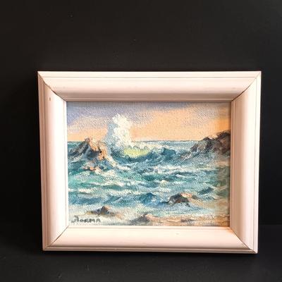 LOT 195: Vintage Cobalt Blue Sailboat Glass, S.S. Oceanic Coaster Set, Global Miniatures Artist Signed Prints & More