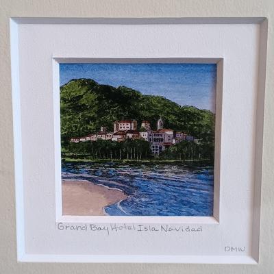 LOT 195: Vintage Cobalt Blue Sailboat Glass, S.S. Oceanic Coaster Set, Global Miniatures Artist Signed Prints & More