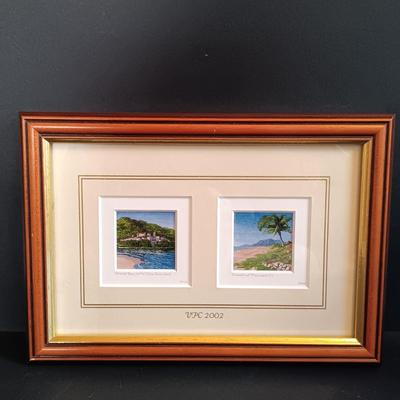 LOT 195: Vintage Cobalt Blue Sailboat Glass, S.S. Oceanic Coaster Set, Global Miniatures Artist Signed Prints & More