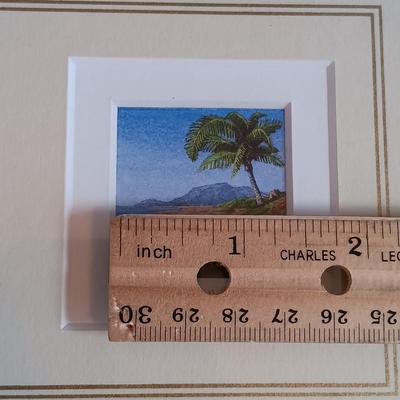 LOT 195: Vintage Cobalt Blue Sailboat Glass, S.S. Oceanic Coaster Set, Global Miniatures Artist Signed Prints & More