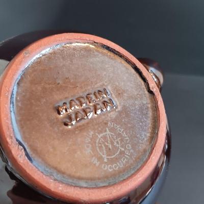 LOT 197: Denby 'Nevva Drip' Teapot with Set of (3) Redware Teapots