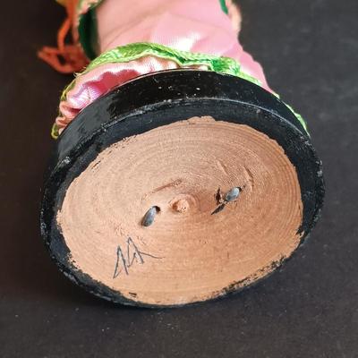 LOT 198: Vintage Embroidered Tapestry, Tourist Dolls, Chinese Paper Art & Mini Dragon Pottery