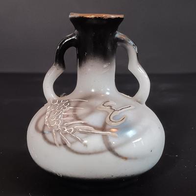 LOT 198: Vintage Embroidered Tapestry, Tourist Dolls, Chinese Paper Art & Mini Dragon Pottery