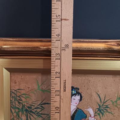 LOT 199: Set of (3) Framed Chinese Paper Art Birds, Framed Lee's Group 24K Gold Edged Plate & More