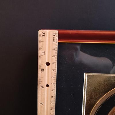 LOT 199: Set of (3) Framed Chinese Paper Art Birds, Framed Lee's Group 24K Gold Edged Plate & More