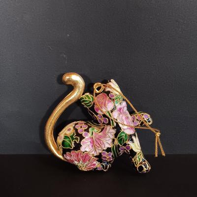 LOT 201: Collection of Cloisonne and Cloisonne-Inspired Jewelry & Figurines