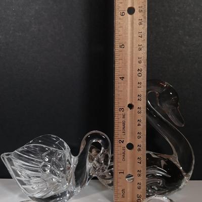 LOT 204: Collection of Crystal Swans, Lily Pads and Butterfly with Crystals