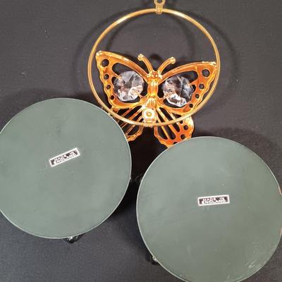 LOT 204: Collection of Crystal Swans, Lily Pads and Butterfly with Crystals