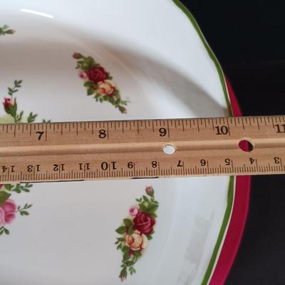 LOT 207: Royal Albert Old Country Roses Le Petite Tea Set In Original Box and Serving Dish