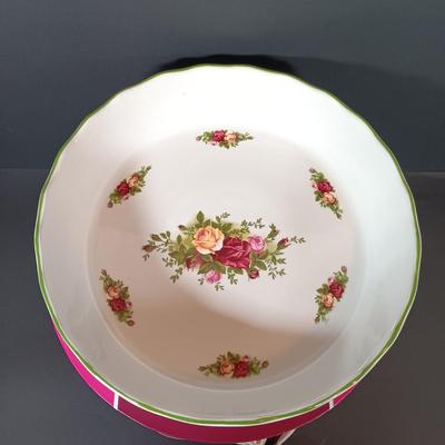 LOT 207: Royal Albert Old Country Roses Le Petite Tea Set In Original Box and Serving Dish