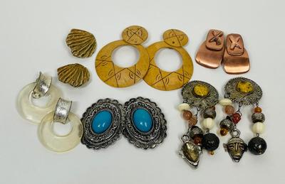 Lot of 6 Vintage Clip-on Earrings