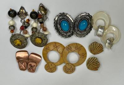 Lot of 6 Vintage Clip-on Earrings