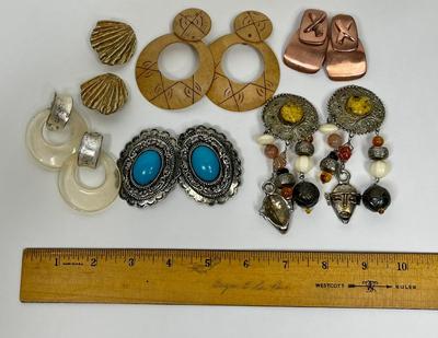 Lot of 6 Vintage Clip-on Earrings