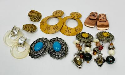Lot of 6 Vintage Clip-on Earrings
