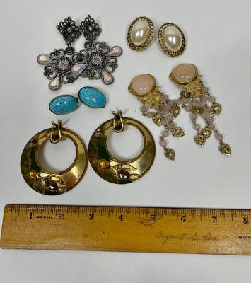 Lot of 5 Vintage Clip-on Earrings