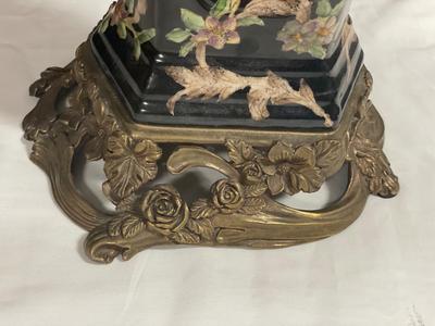 Castilian 19” tall black floral vase