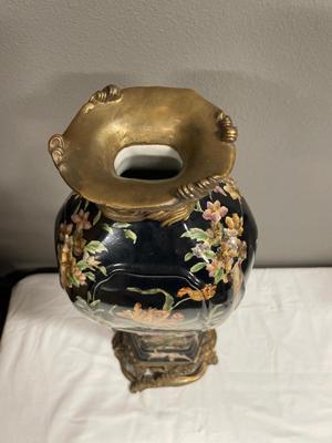 Castilian 19” tall black floral vase