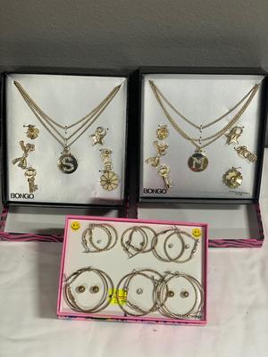 Bongo initial jewelry sets & Joe Boxer earrings