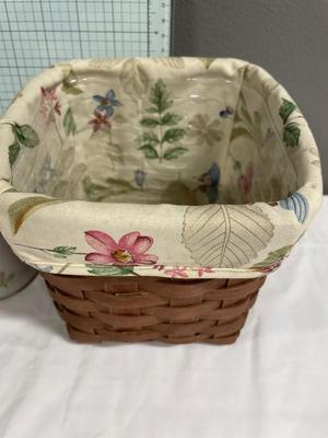 Longaberger basket with cream floral lining