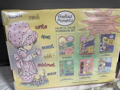 Precious moments, workbook, set, miniature tea, set and pink picture frame