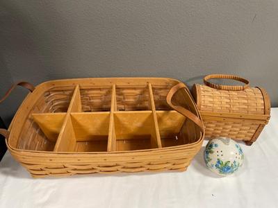 Longaberger Basket with compartment insert