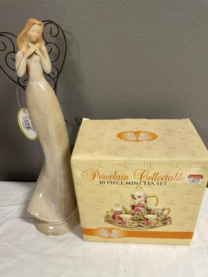 Porcelain mini tea set with angel