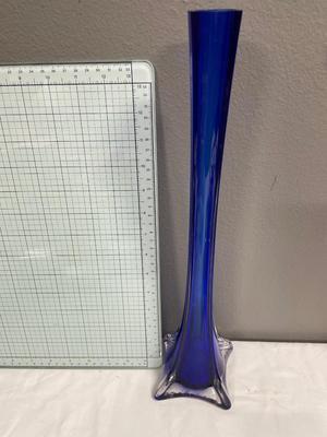Tall blue glass Vase