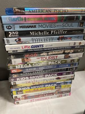 Stack of DVD movies