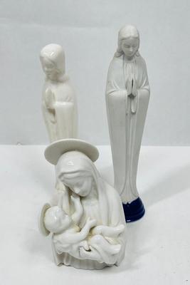 Madonna Virgin Mary 3 piece figurine Lot