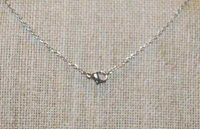 Crescent Moon Hook PENDANT (½" Diam.) on a Silver Tone Necklace Chain 18" L