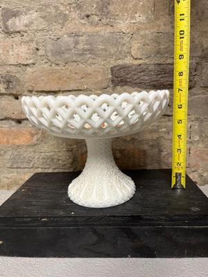 Antique Milk glass pair