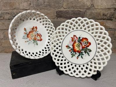 Antique Milk glass pair